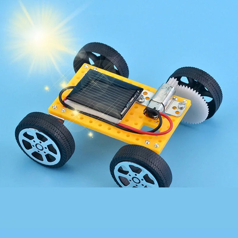 DIY Mini Solar Powered Toy, Solar-powered car kit for kids to assemble and learn about DIY and renewable energy.