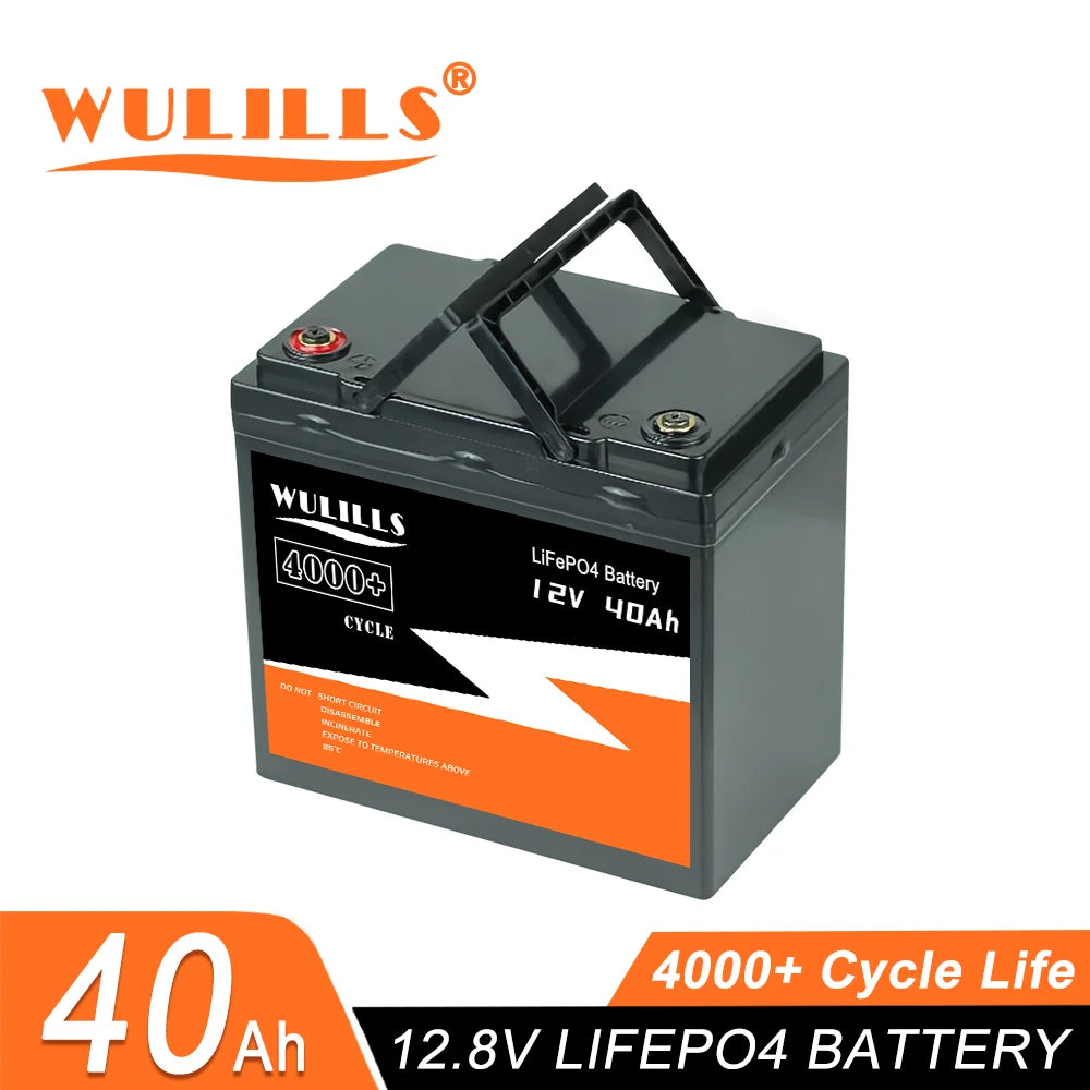 New LiFePo4 Battery, Reliable LiFePo4 battery for kids' scooters, boats & more: long-lasting, low-maintenance, 12.8V, 40Ah capacity.