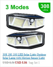 228 144 LED Solar Light, Eco-friendly lamp with 10 LEDs, motion sensor, and solar power for outdoor use.