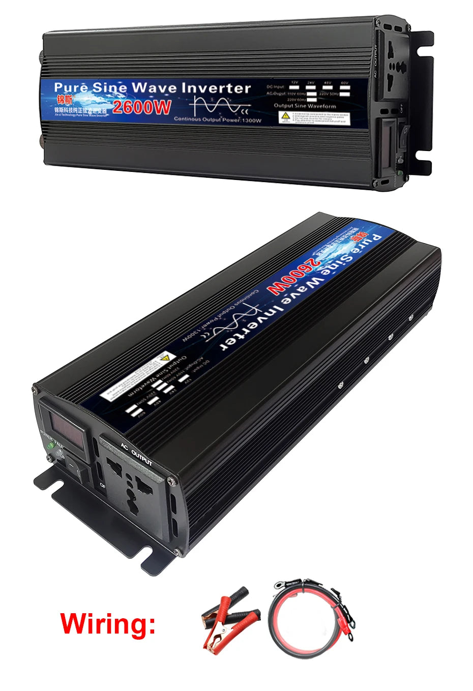 Pure Sine Wave Inverter, Inverter converts DC power from 12V/24V to AC 110-220V, ideal for solar power systems.