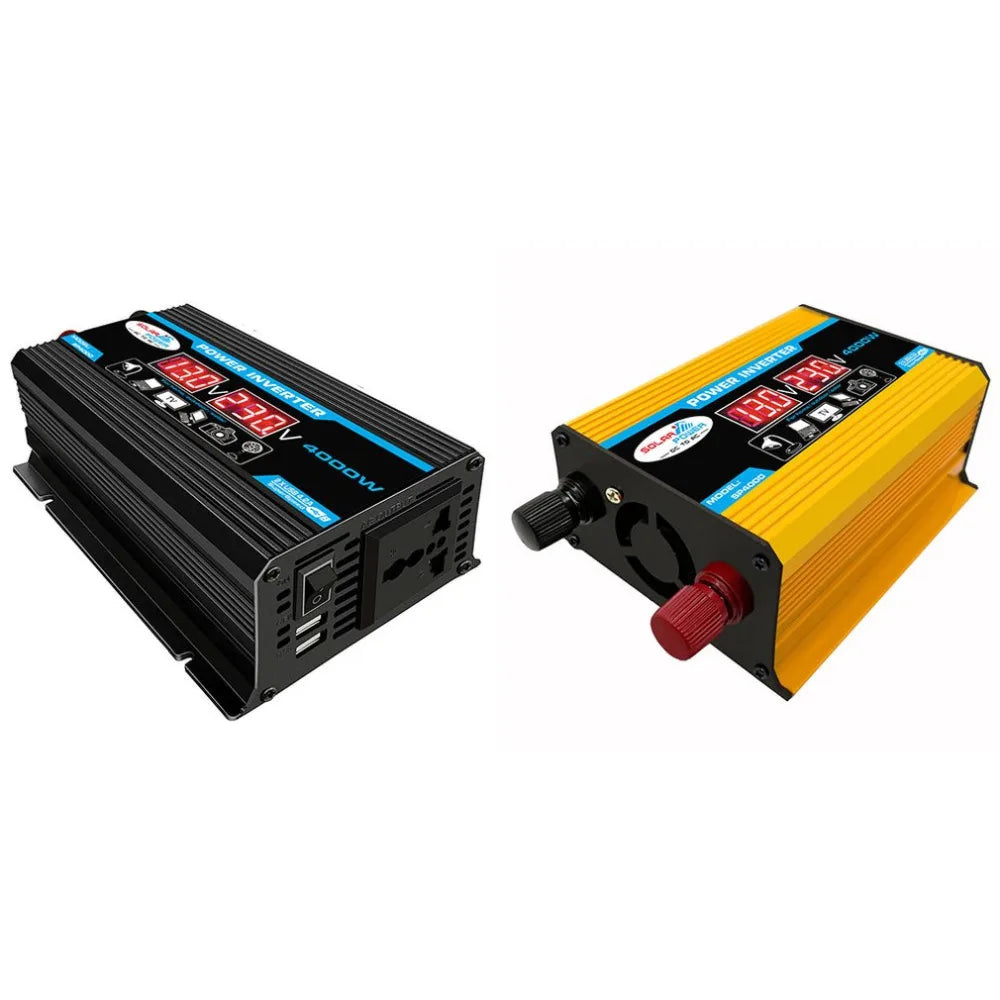 4000W 12V 220V/110V LED Ac Car Power Inverter, Use crocodile clips for high-power connections over 200W for safety and efficiency.