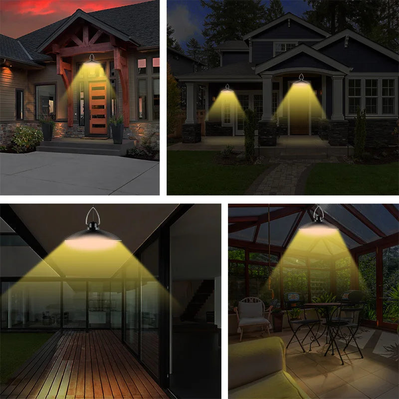 LED Solar Pendant Light, High-quality extension cord with PVC-insulated copper wire and copper socket for durability and resistance to oxidation.
