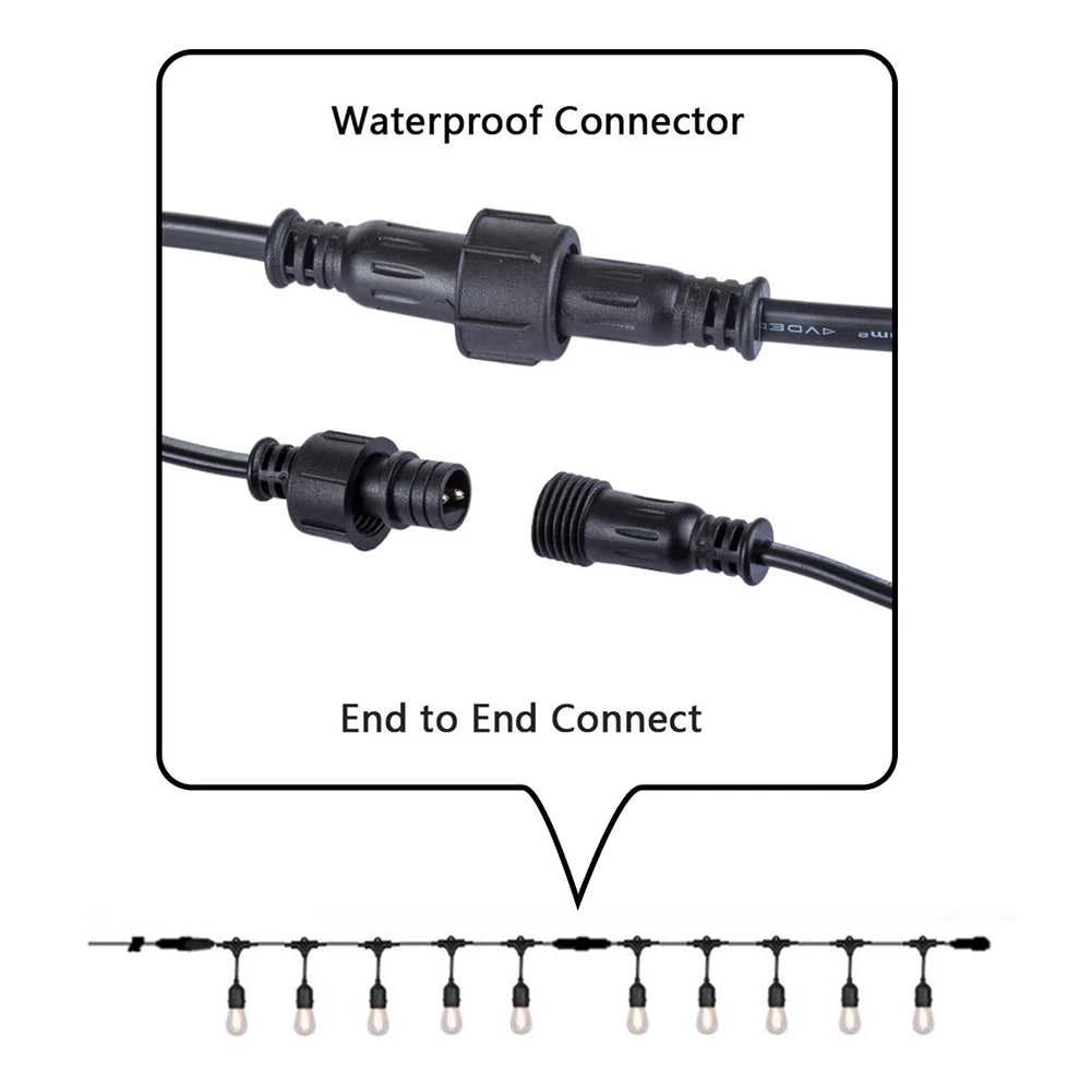 End-to-end connectable waterproof LED lights with durable connectors for reliable outdoor use.
