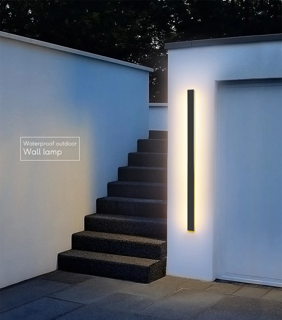 Outdoor waterproof sconce light with LED and aluminum design, perfect for gardens, villas, and porches.