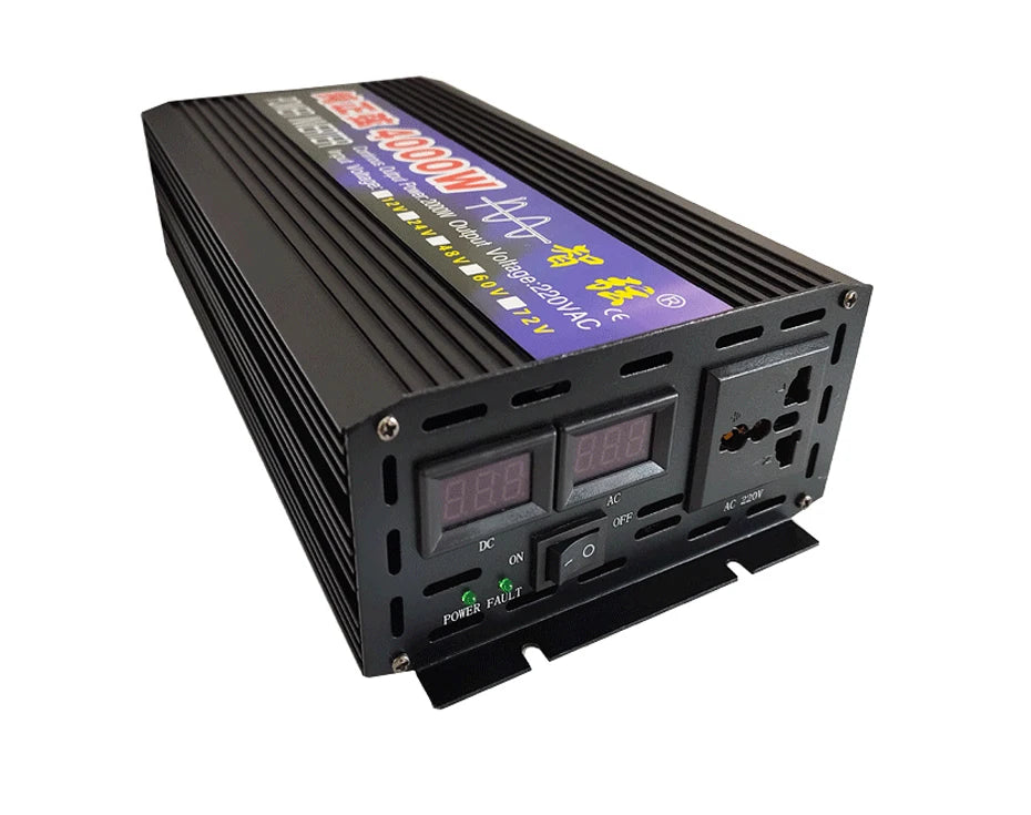 Pure Sine Wave Inverter, Faulty output voltage detected; check input voltage (12V/24V DC) and connections.