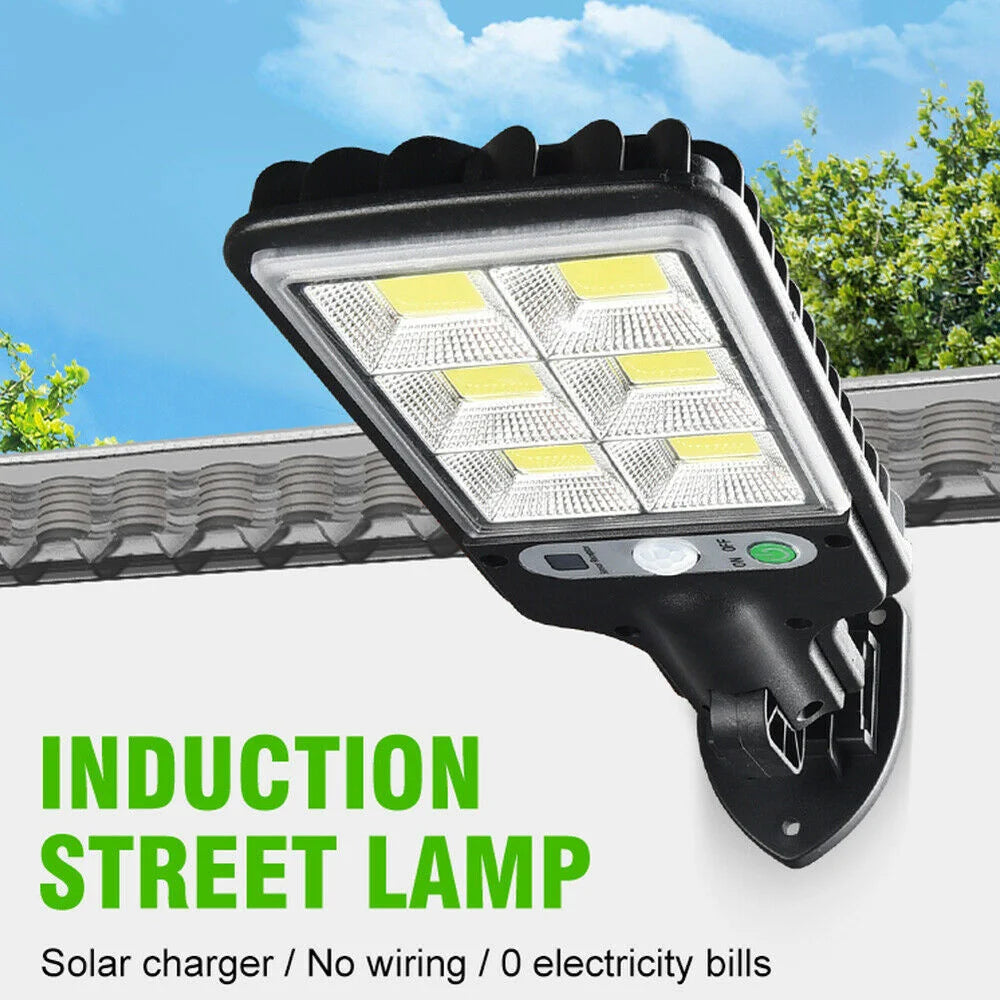 Super Bright Solar Street Light, Solar-powered lamp for sustainable outdoor lighting, eliminating bills and wiring needs.