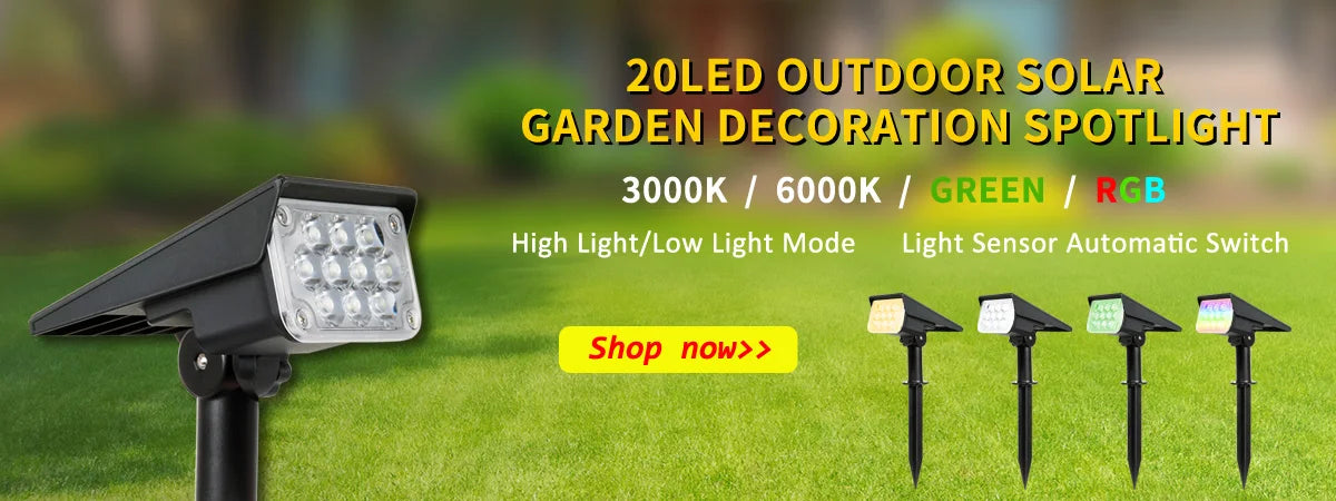 T-SUNRISE LED Solar Light, Automated solar-powered garden decoration with adjustable brightness and color.