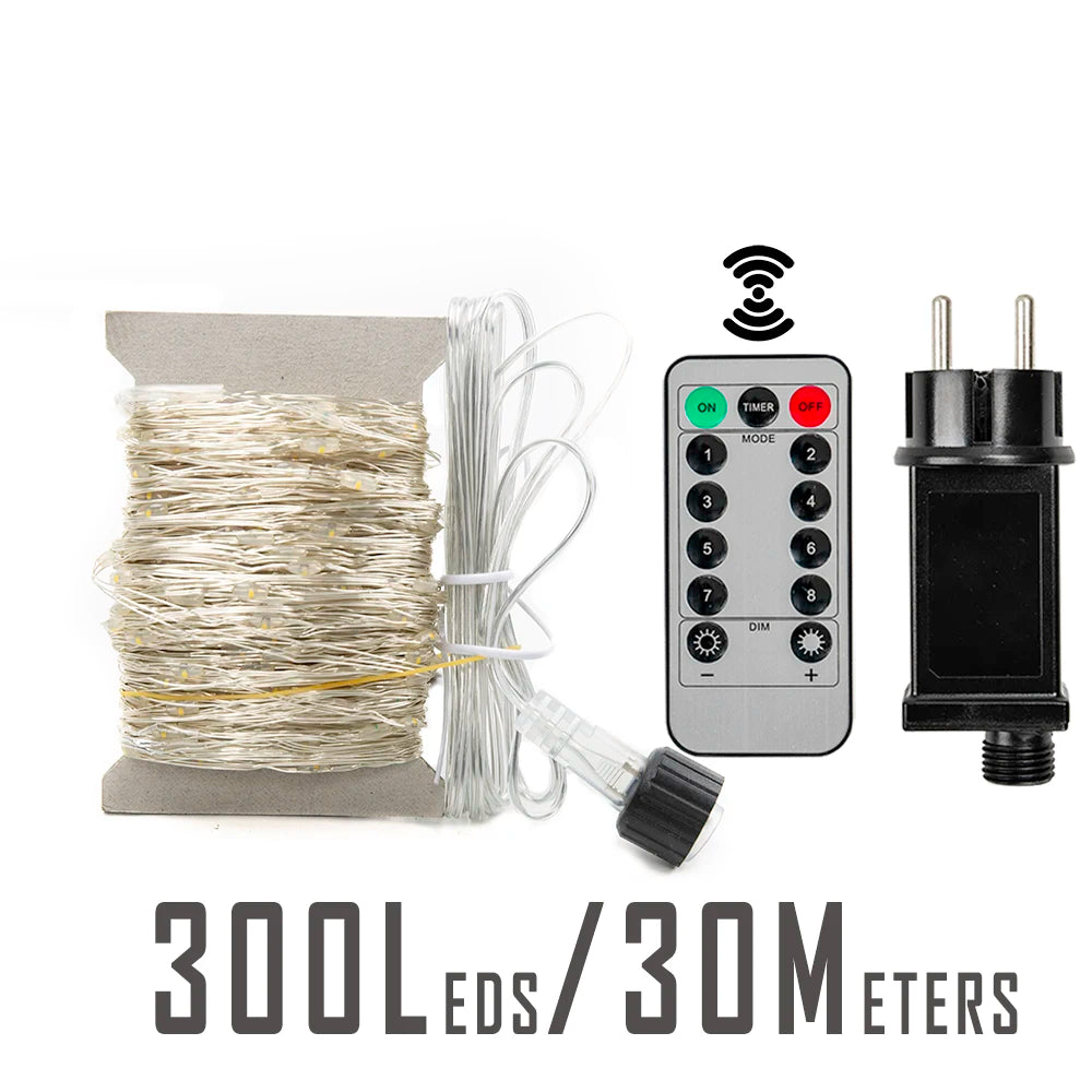 120M 1200LEDs Silver Wire Fairy string Light, Waterproof fairy lights with 1200 LEDS on silver wire for outdoor use.