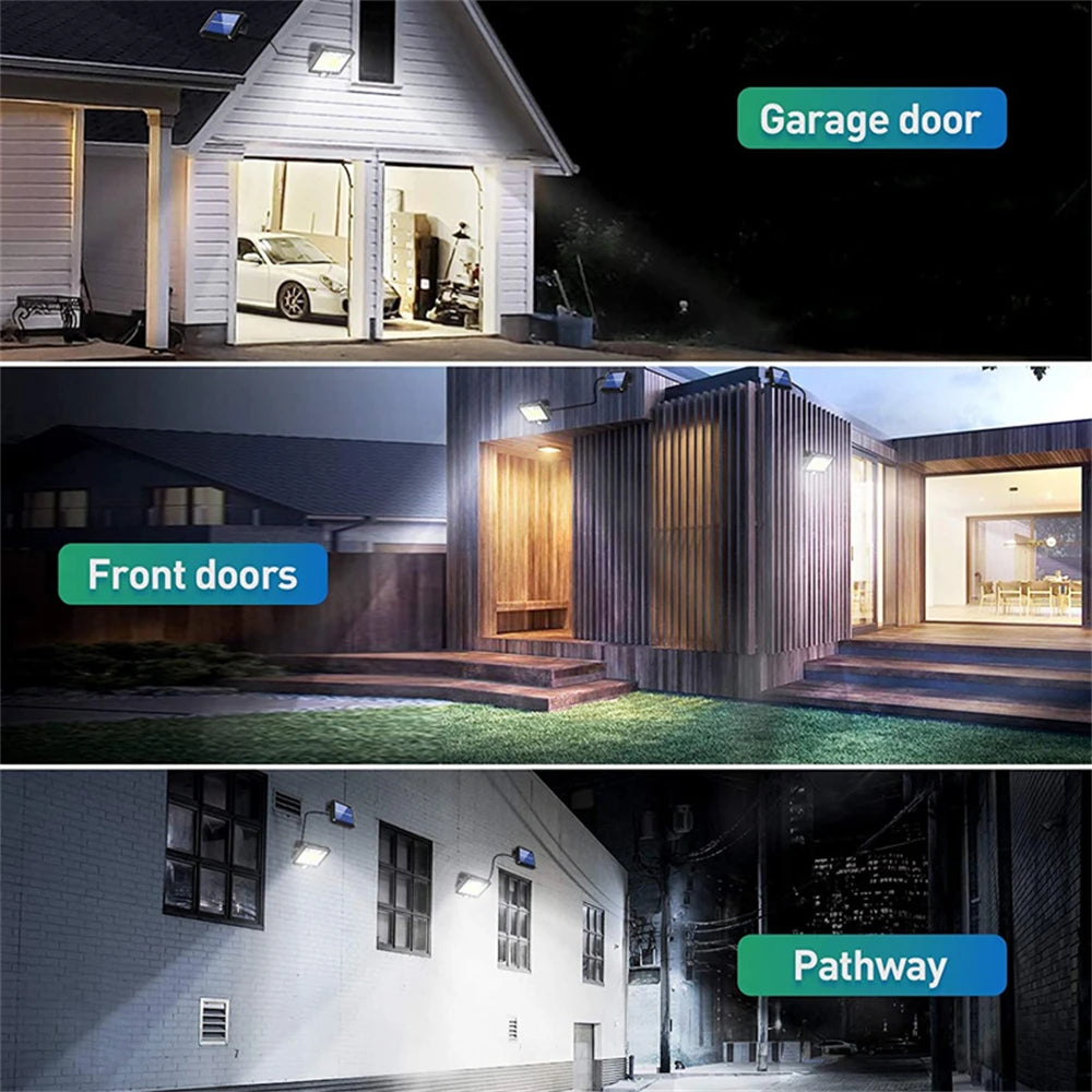 COB LED Solar Powered Light, Outdoor lighting for garage doors, front doors, and pathways.