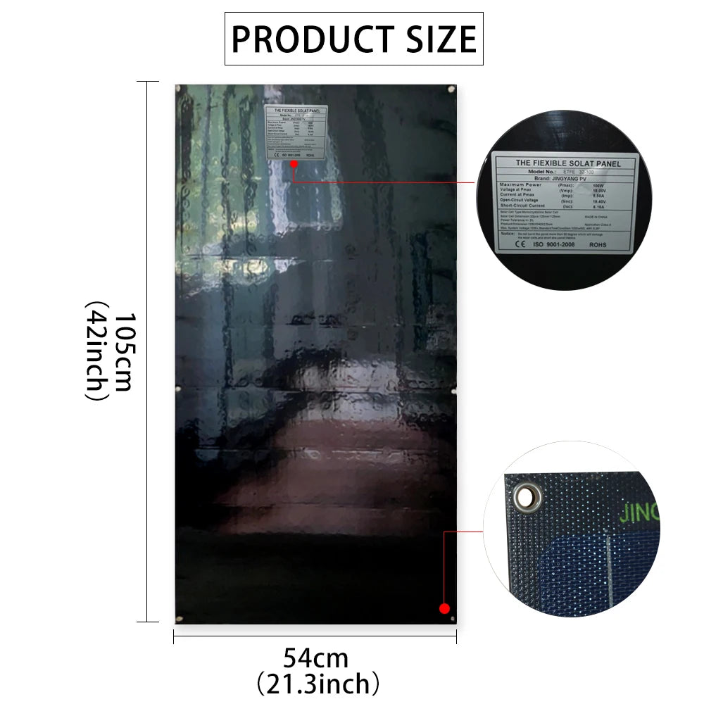 Jingyang Solar Panel, The flexible solar panel measures 54cm (21.3 inches) in length.