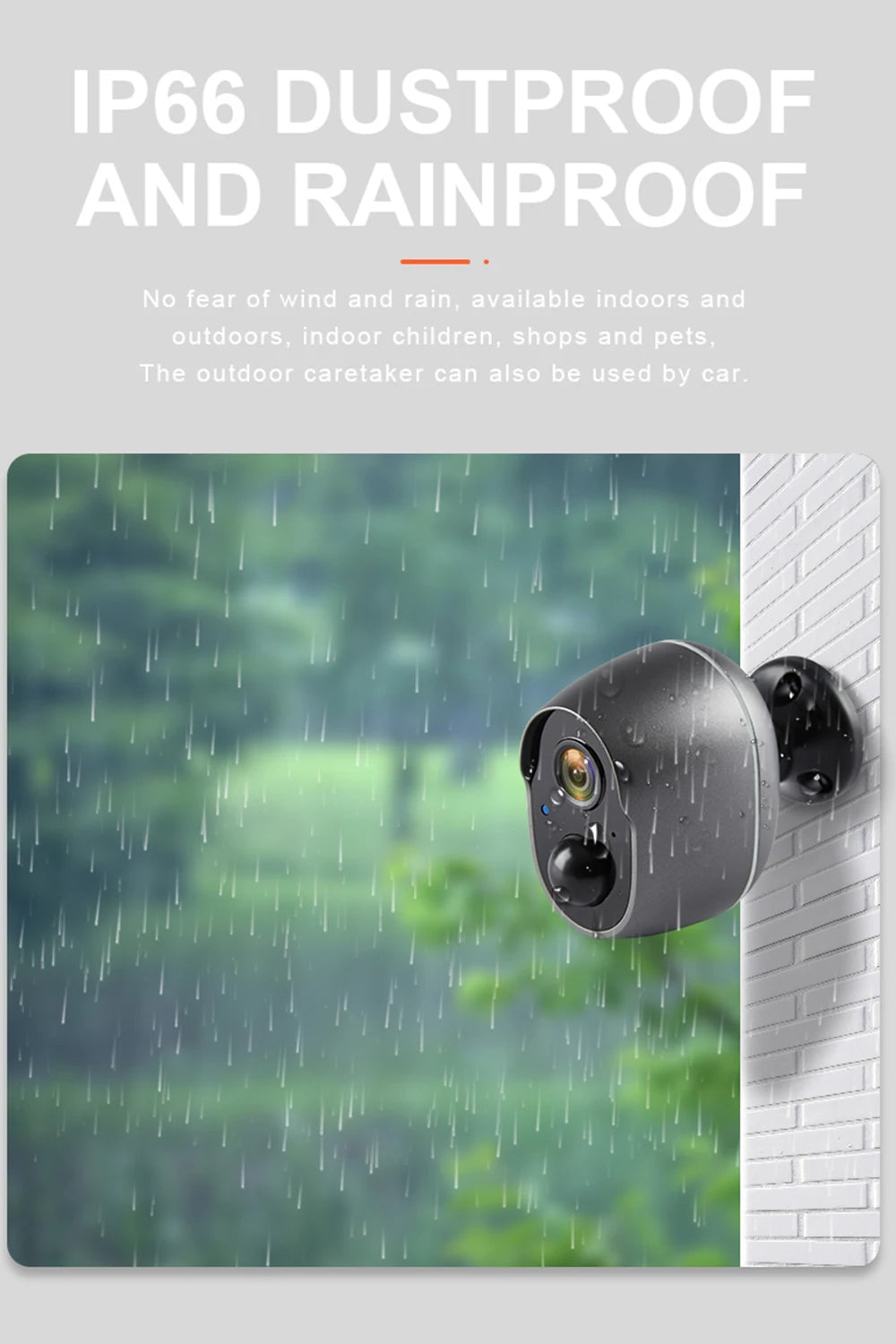 REHENTINT  OG06T Solar Camera, Indoor/outdoor weather-resistant camera monitors pets, kids, or shops with ease.