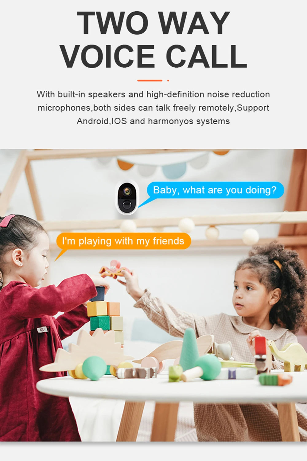REHENTINT OG06T Solar Camera, High-definition voice calls enable remote conversations with advanced microphones and noise reduction tech.