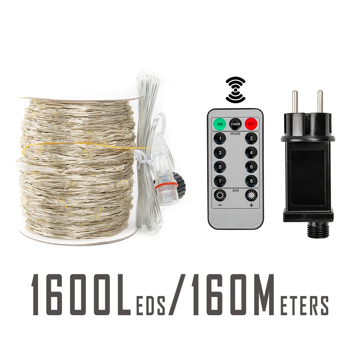 120M 1200LEDs Silver Wire Fairy string Light, Twinkling string of 1200 LEDs on silver wire, waterproof and easy to plug-in, ideal for outdoor or indoor decorating.