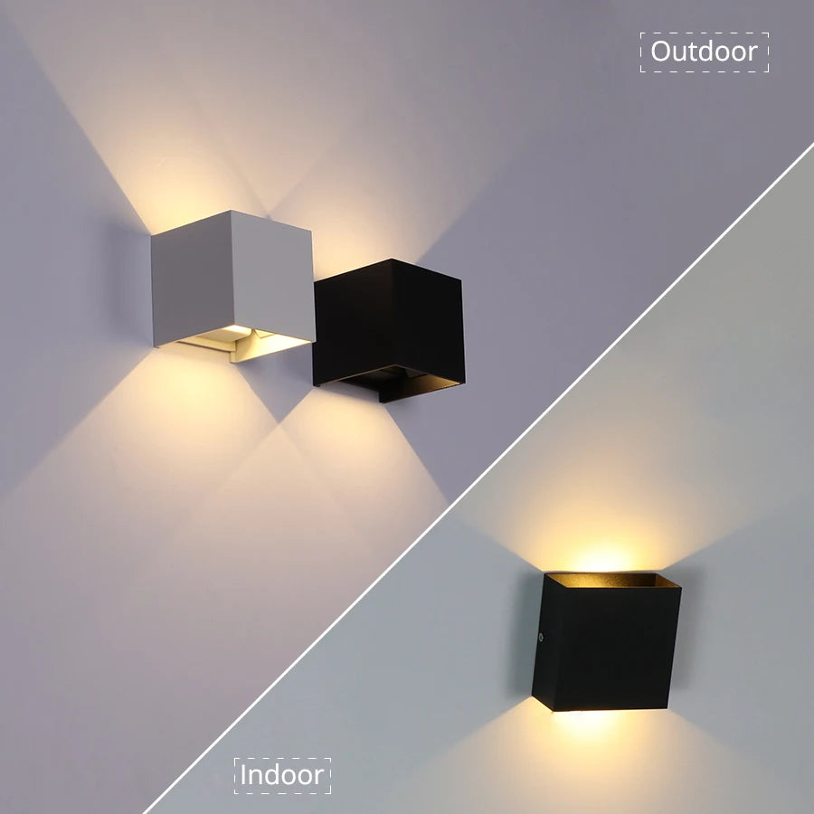 6W/10W LED Wall Light, Outdoor-indoor lamp with waterproof and IP65 rating for porch, garden, or bedroom use.