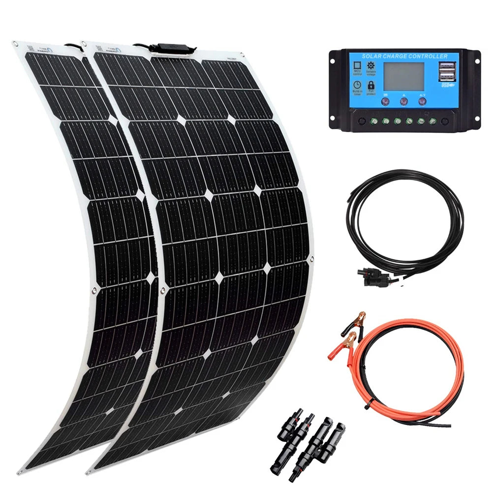 Flexible Solar Panel, Durable, waterproof solar panel with flexible design and sealed junction box.