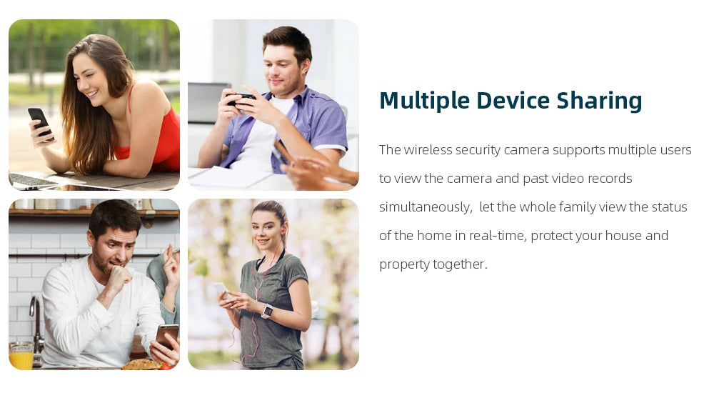REHENTINT OG06T Solar Camera, Multi-user sharing and monitoring for shared home security updates.