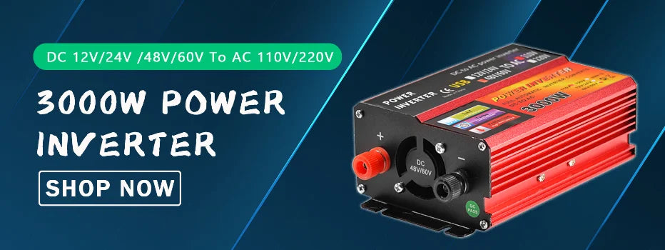 4000W Car Inverter, DC-AC Power Inverter for converting 12V/24V DC power to 110V or 220V AC power.