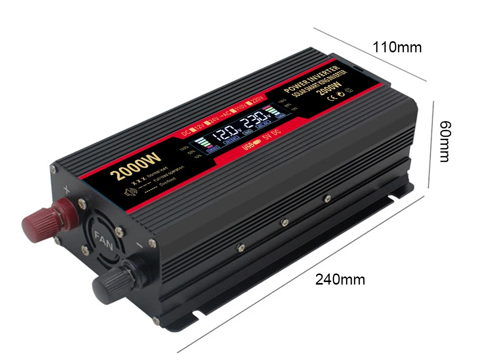 Solar Inverter, Choose an inverter with 3-7x more power than appliance's wattage for smooth operation.