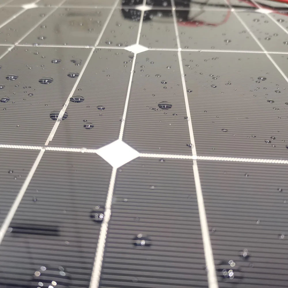 12v flexible solar panel, Thin and lightweight solar panel, only 1/10th inch thick when flat, almost invisible.
