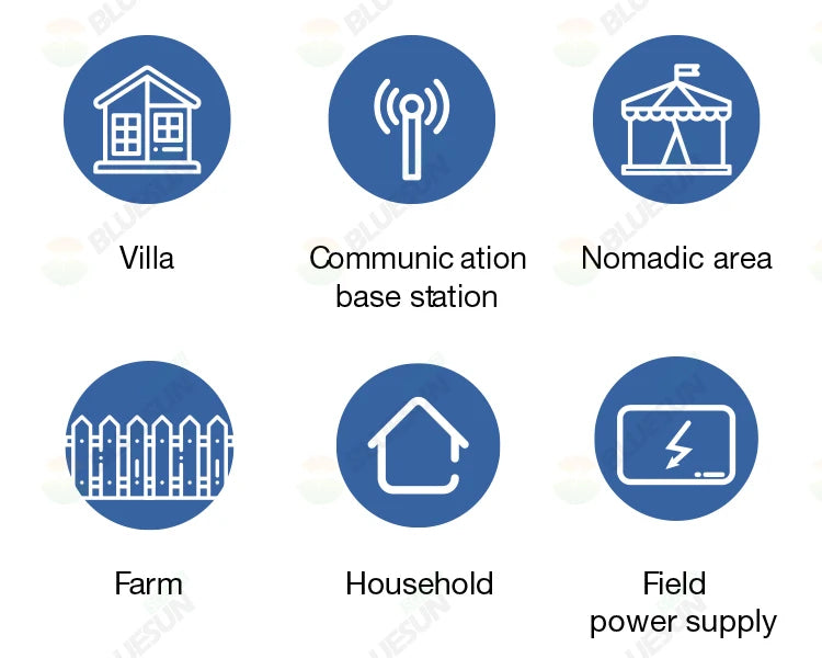 Bluesun 8kw Hybrid Solar Inverter, Renewable energy solution for off-grid or connected homes, farms, and remote areas providing reliable power.