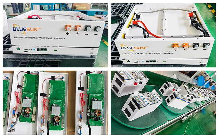 Bluesun 51.2V 100Ah Solar Battery, High-capacity lithium battery for off-grid energy storage and backup systems.