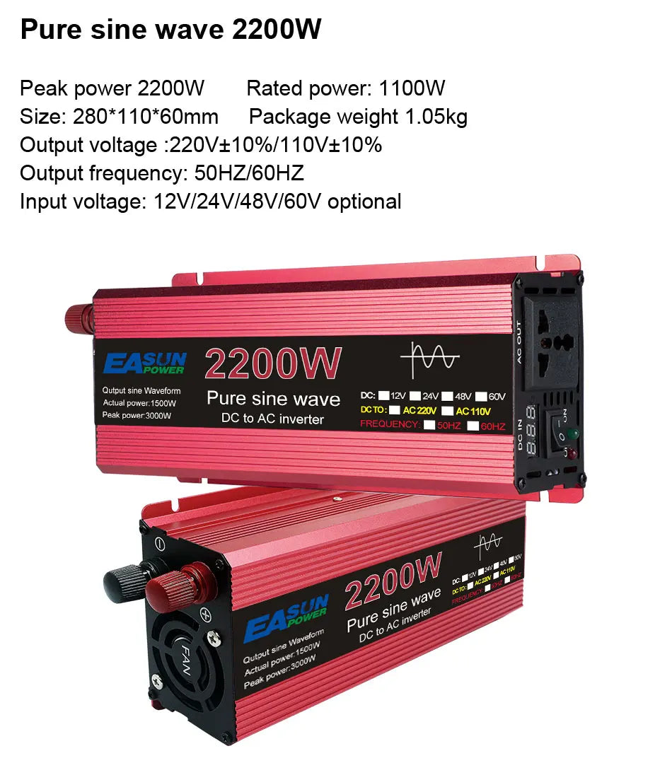 1000W 1600W 2200W 3000W Pure Sine Wave Inverter, 1000W 1600W 2200W 3000