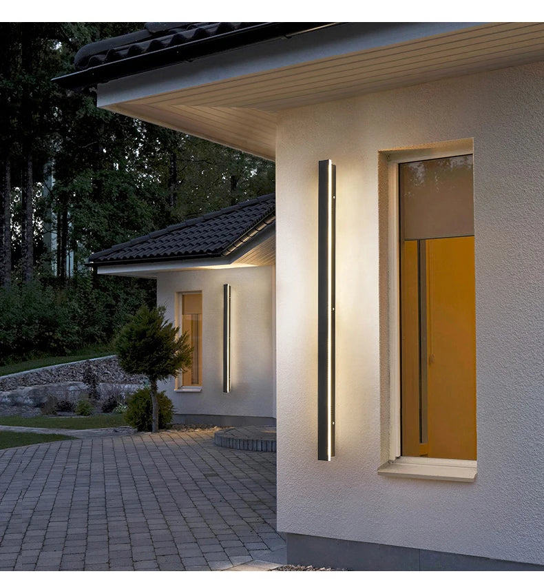 Waterproof LED long wall light, Durable waterproof LED light for indoor/outdoor use, perfect for gardens, balconies, and rooms.