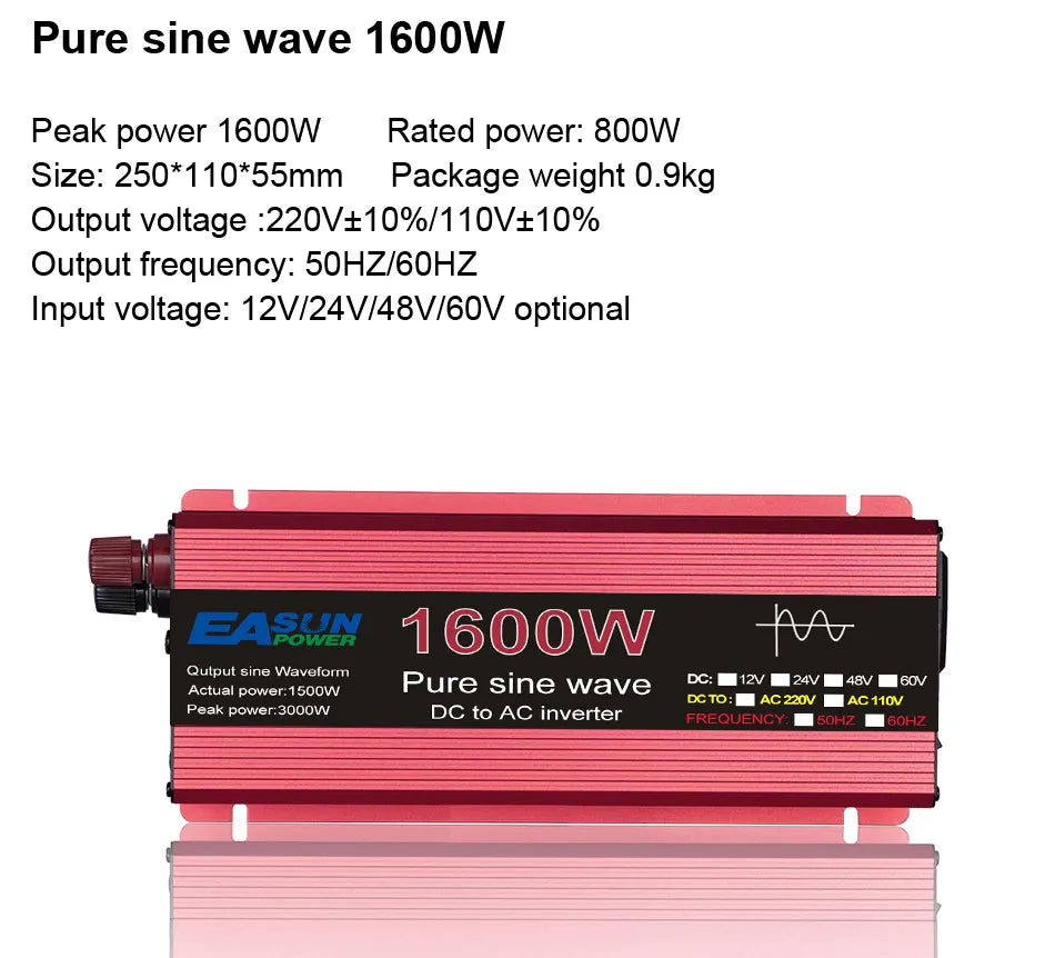 1000W 1600W 2200W 3000W Pure Sine Wave Inverter, 1000W 1600W 2200W 3000