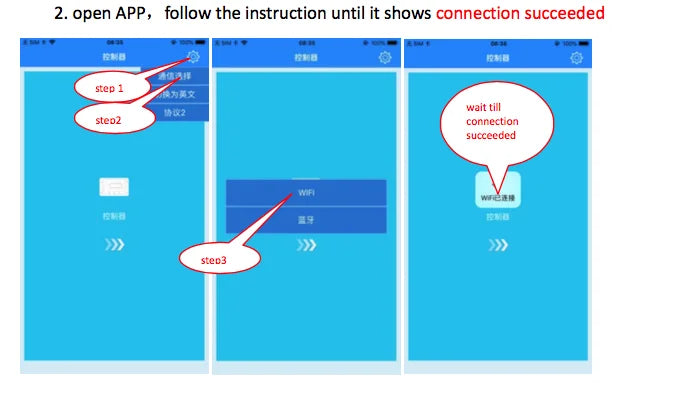10A MPPT Solar Charge Controller, Establish a successful connection; wait for 'Connected' confirmation.
