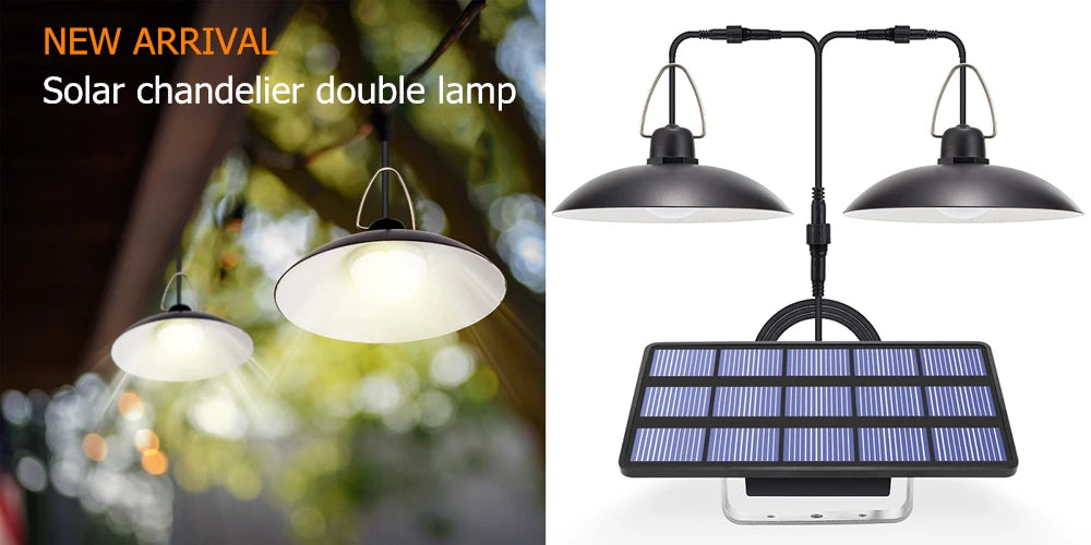 Solar Lamp Outdoor Garden Light, New Arrival: Double Solar Lamp Chandelier