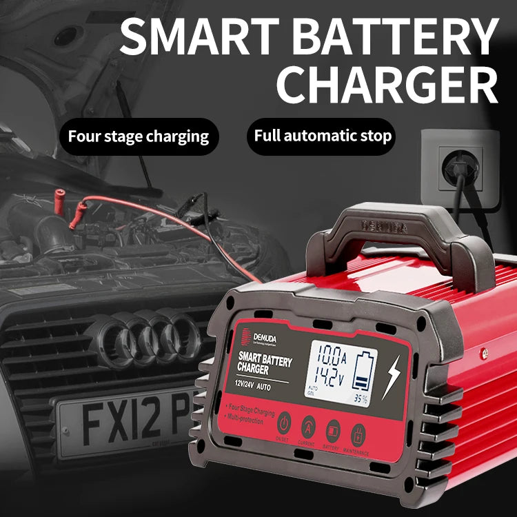 Jingyang 12V 100Ah 200Ah Lithium LiFePO4 Battery, Advanced smart battery charger with four-stage charging and automatic stop.