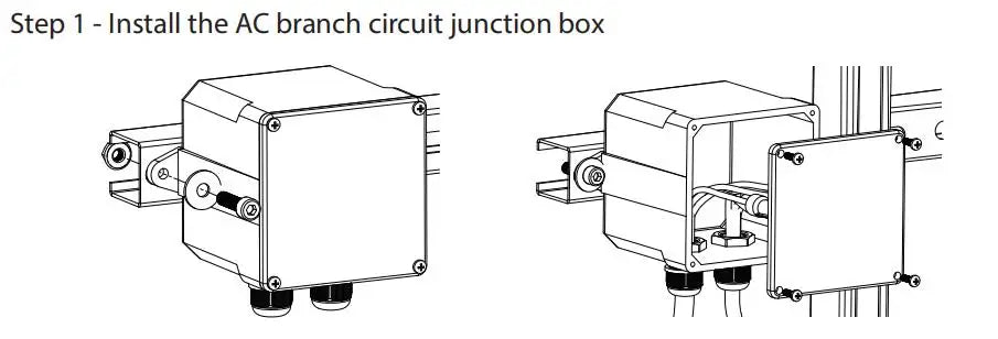 Connect the AC branch circuit junction box for easy installation.