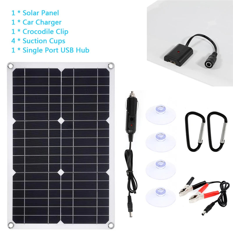 300W Solar Panel, Portable solar panel with car charger and accessories for convenient charging on-the-go.