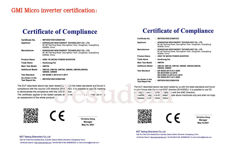 MPPT Solar Grid Tie Micro Inverter: certified for international standards, connects DC to AC power, waterproof.