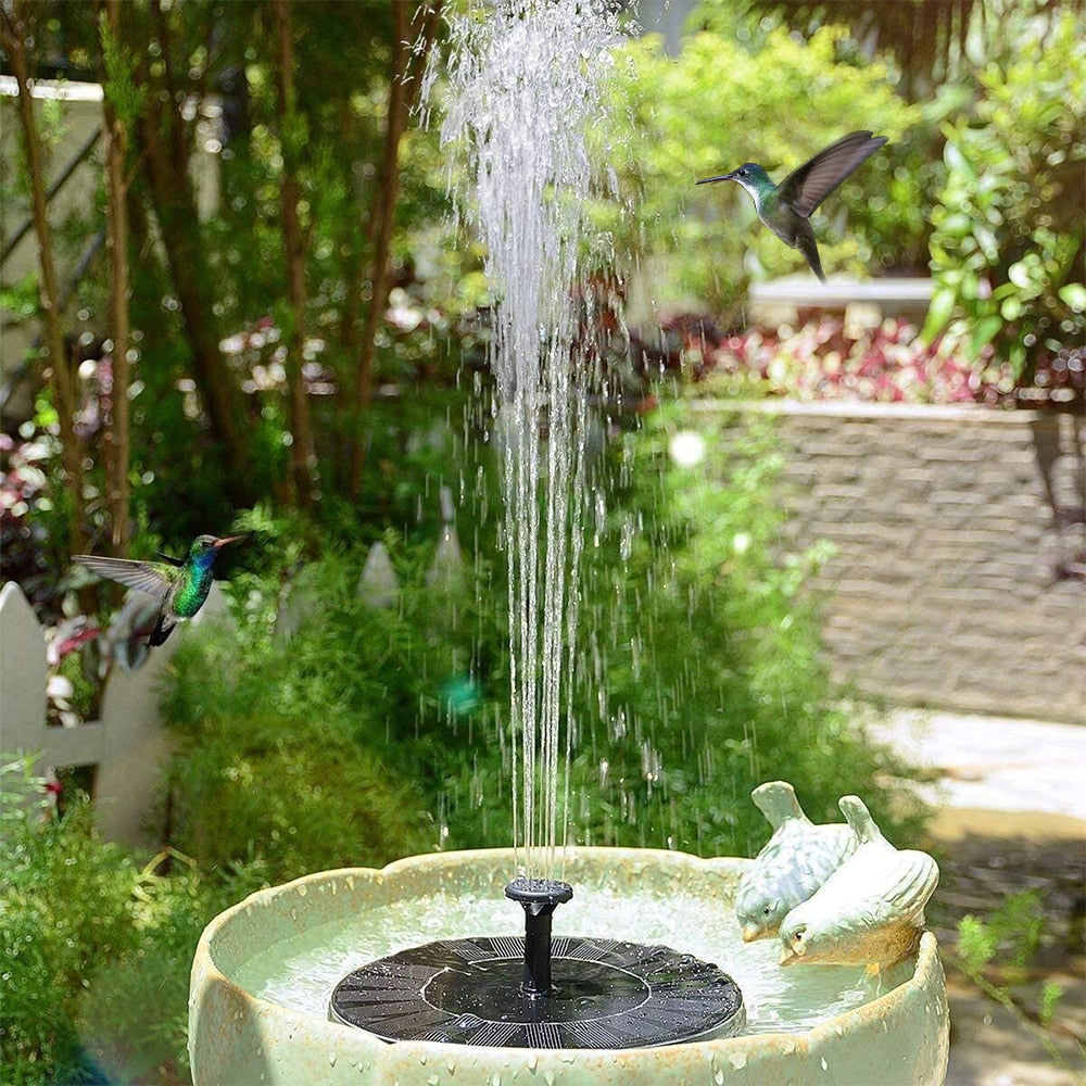 Mini Solar Water Fountain Pool Pond - Waterfall Fountain Garden Decoration Outdoor Bird Bath Solar Powered Fountain Floating Water