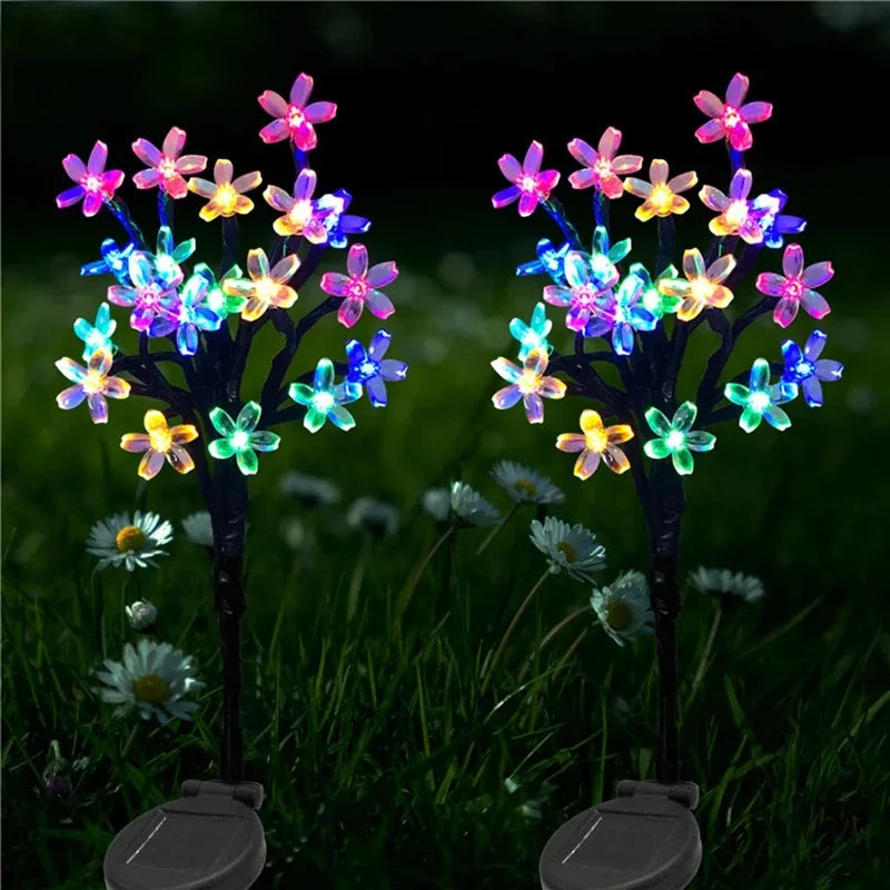 20LED Solar Lamp Solar Garlands Light, Solar-powered fairy lights with peach flowers and 20 LEDs for outdoor/garden/Christmas decoration.