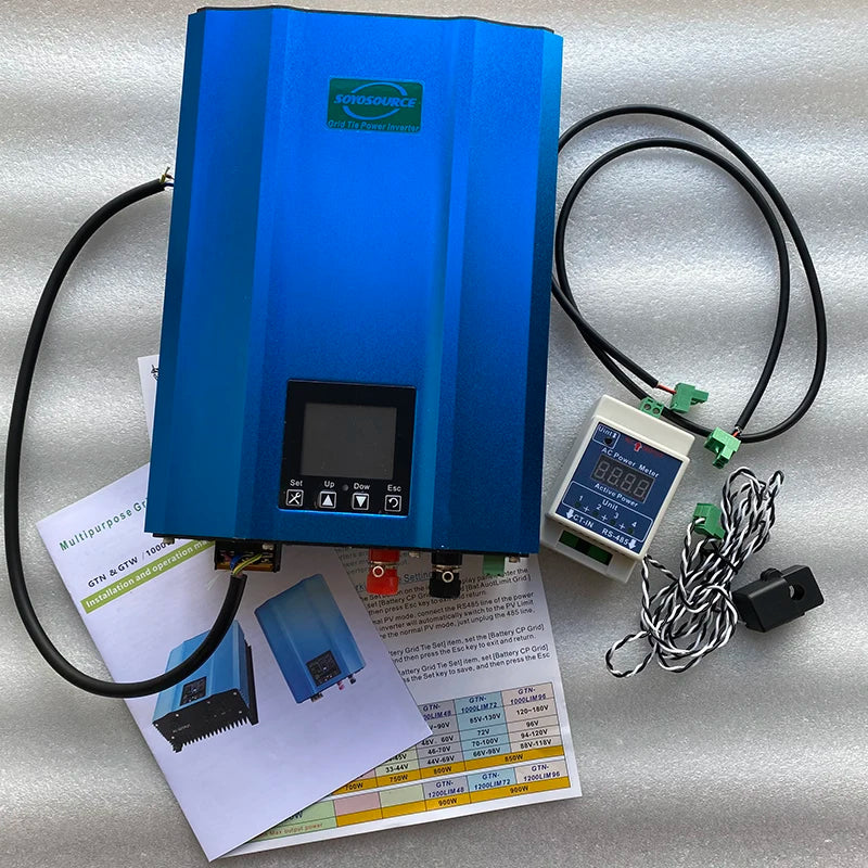 MPPT solar grid tie inverter with pure sine wave output and WiFi connectivity for residential/commercial use.