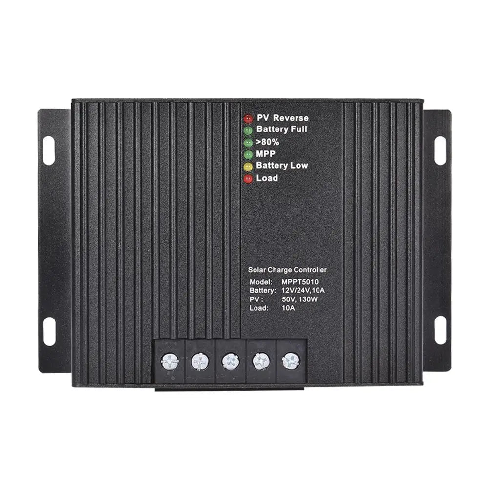 MPPT Solar Charge Controller, Solar charge controller for 24V, 10A batteries, suitable for AGM/ LiFePO4/ NCM batteries, handles low-load conditions.