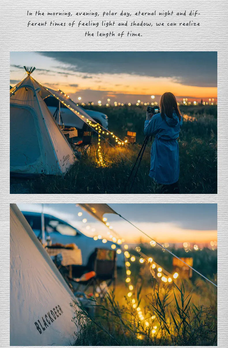 BLACKDEER Solar String Light, Magical solar-powered string lights with waterproof crystals for warm ambiance in any outdoor setting.