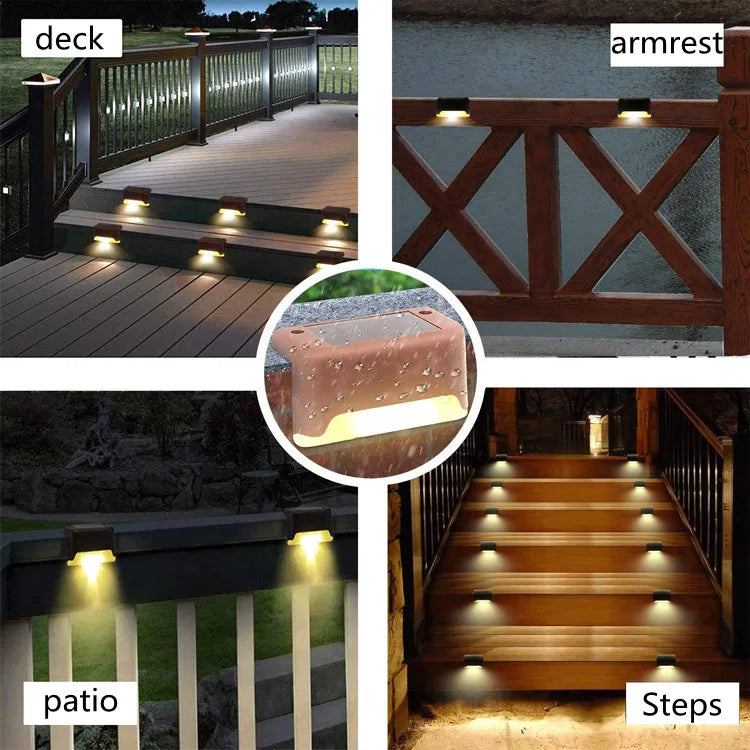 1/4/10/20pcs LED Solar Stair Light, Automatically turns on at dusk and off at dawn for hands-free illumination.