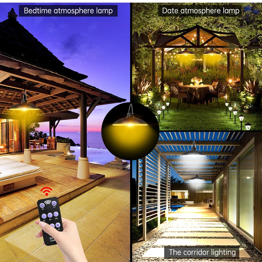 LED Solar Pendant Light, Mood-setting lamp for creating a warm ambiance in corridors or bedrooms.