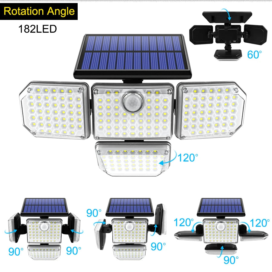 Solar Light, Adjustable lighting angle and waterproof design make this solar-powered outdoor light perfect for patios and gardens.