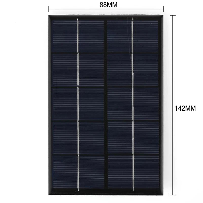 USB Solar Panel, 5V Solar Charging Board with USB 2.0 interface, suitable for small fans and low-power devices.