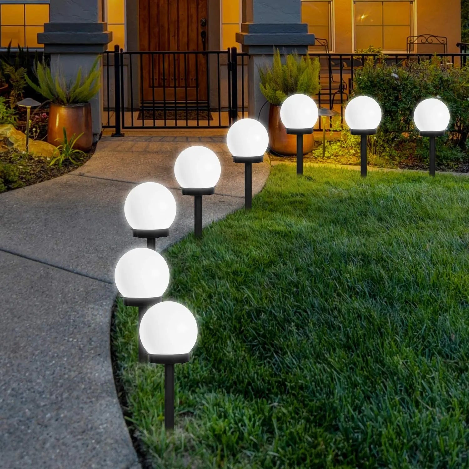 2/4/8pcs LED Solar Garden Light, Solar-powered garden lights for lawns, driveways, and pathways with waterproof design.