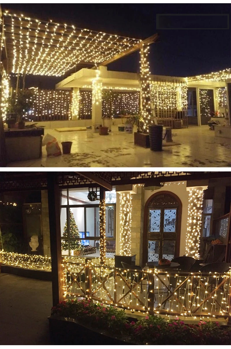 5M-100M Garland LED String Light, String lights for outdoor use, available in various lengths, ideal for decorating trees, gardens, streets, and events.