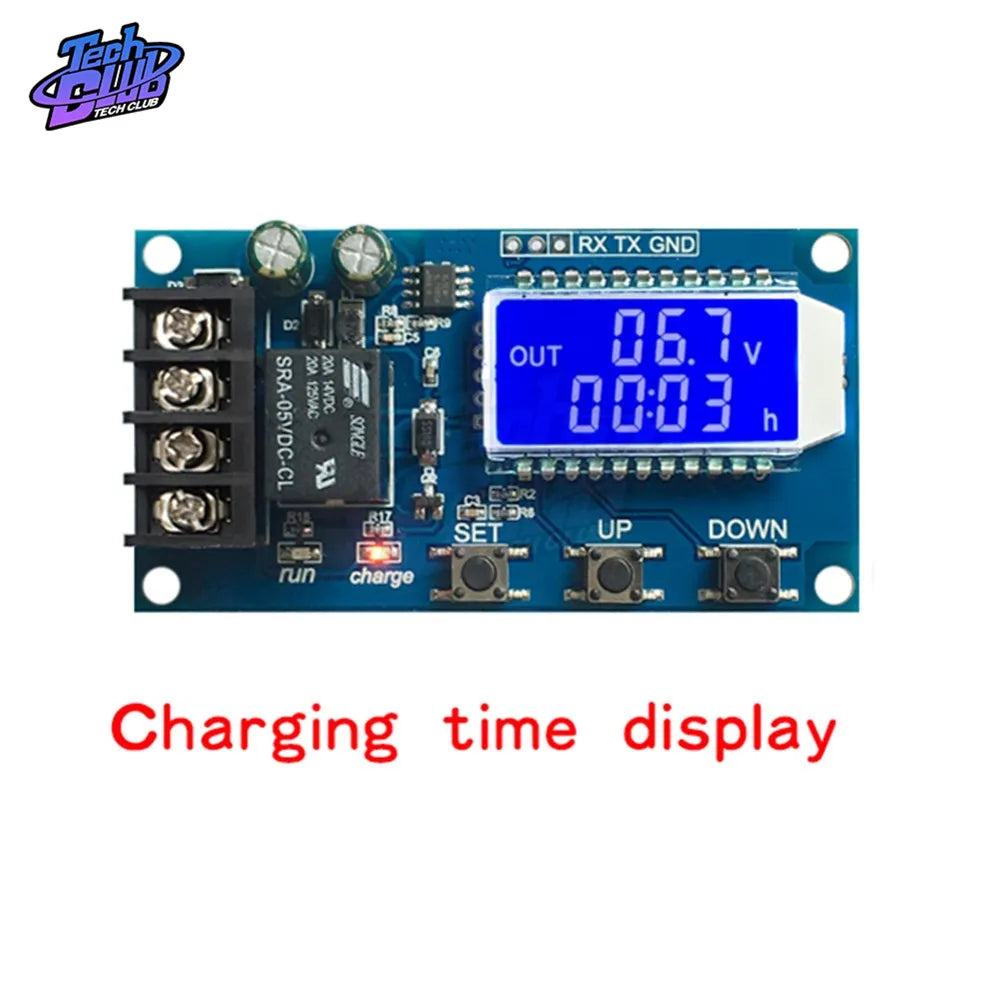 Control module for LCD displays, batteries (lead-acid or lithium), and solar power charging.