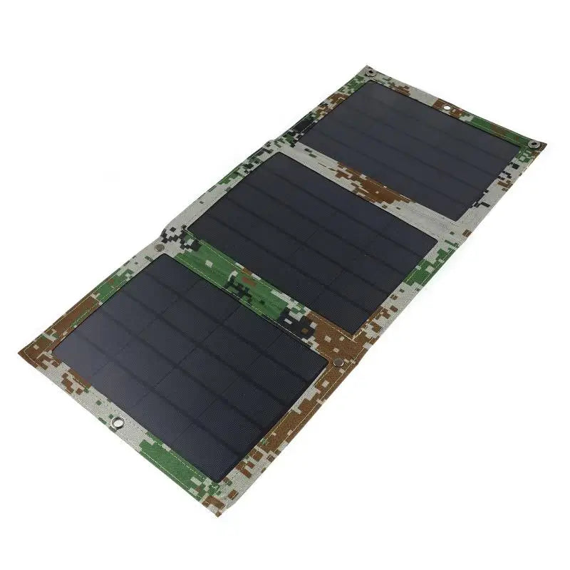 Foldable 5V 100W Dual USB Solar Panel, Foldable solar panel with 100W power and dual output USB port.