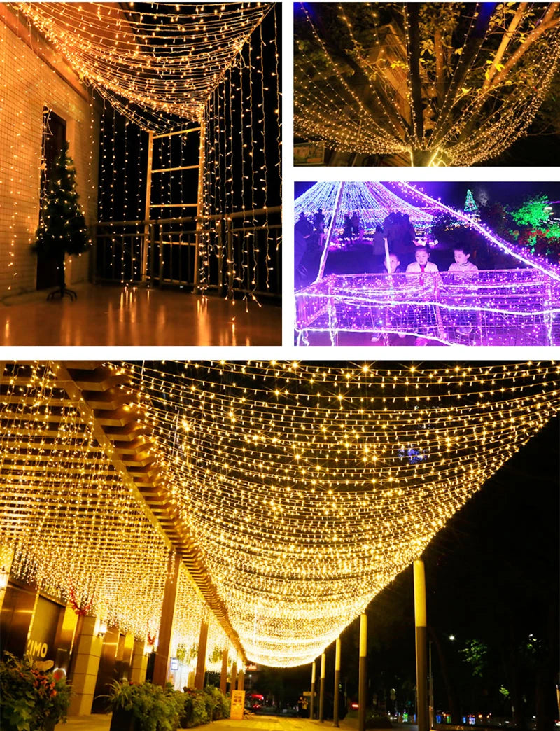 5M-100M Garland LED String Light, Waterproof LEDs included, but controller and plug not. Use outdoor precautions to protect.