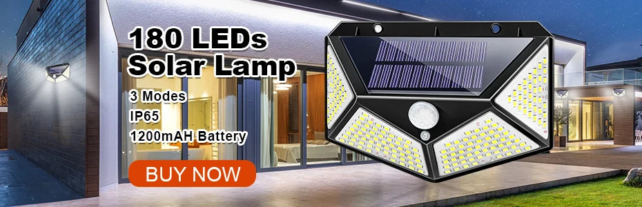 468 LED solar light with motion sensor, water-resistant, and 3 modes for outdoor use.