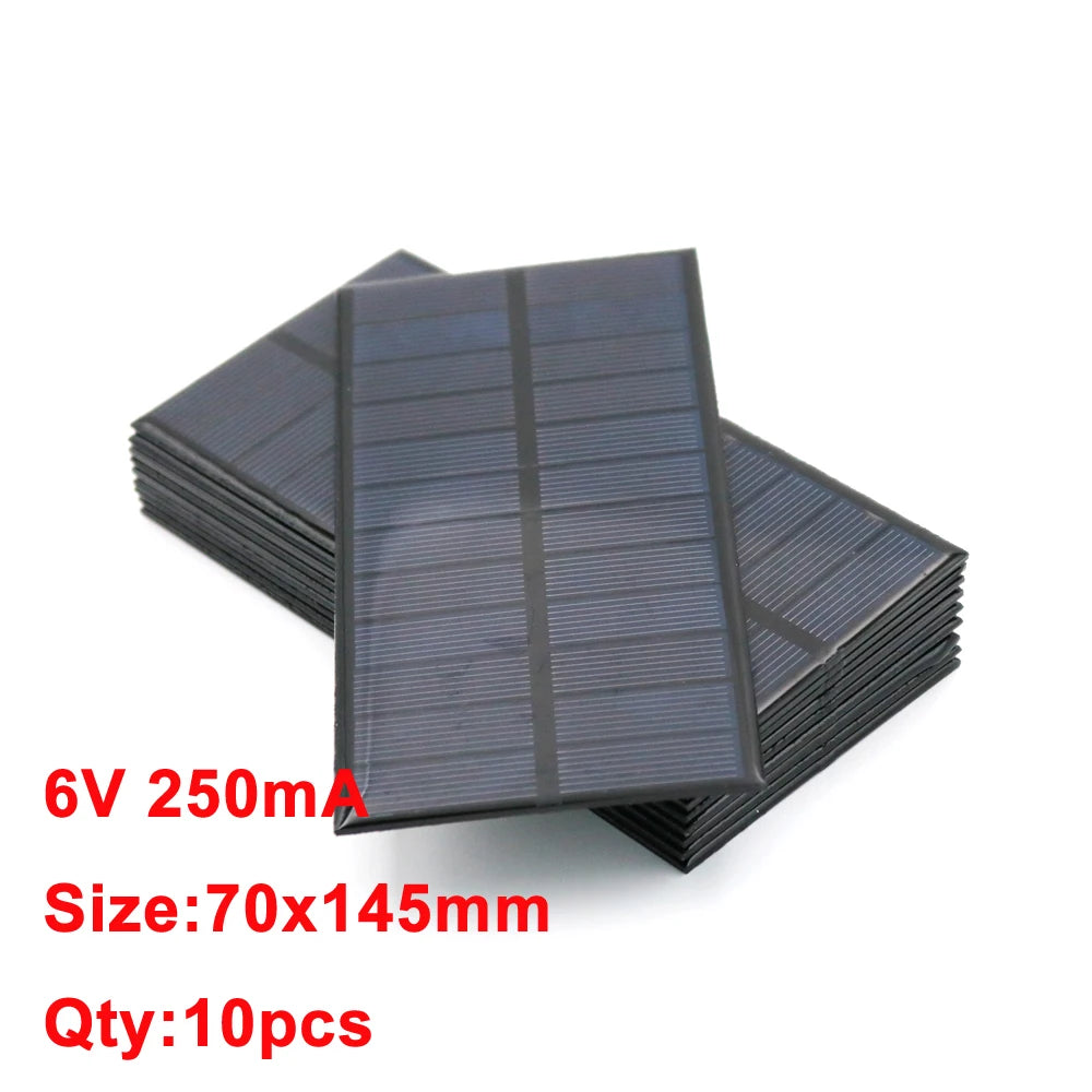 10PCS X DC Solar Panel, Portable solar panels for charging cell phones and small devices in sets of 10.